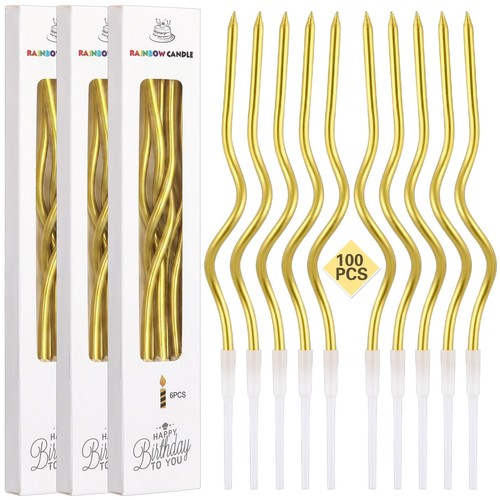 100 pcs gold twisted birthday - 100,